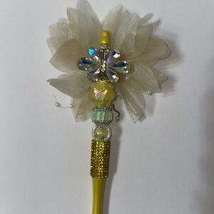 DIY Jojo Pen Yellow Pearls Gem Flower